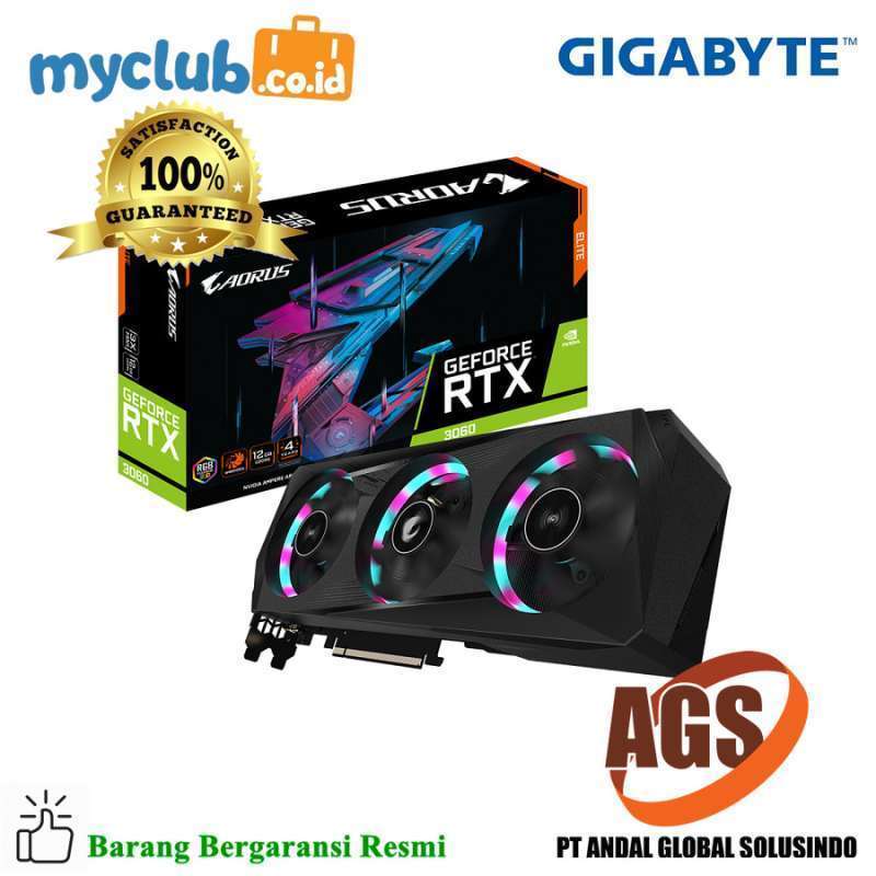 Gigabyte VGA GV-N3060AORUS E-12GD AORUS GeForce RTX™ 3060 ELITE 12G