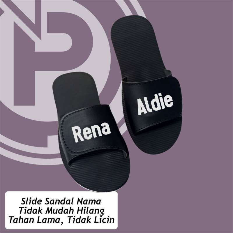 Promo Sandal Slop Custom Nama 39 Hitam Diskon 20 di Seller
