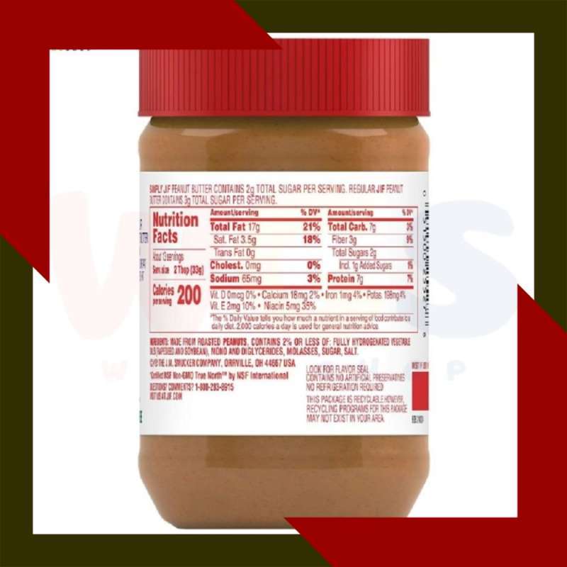 Jual Selai Jif Simply Creamy Peanut Butter Low Sodium Less ...