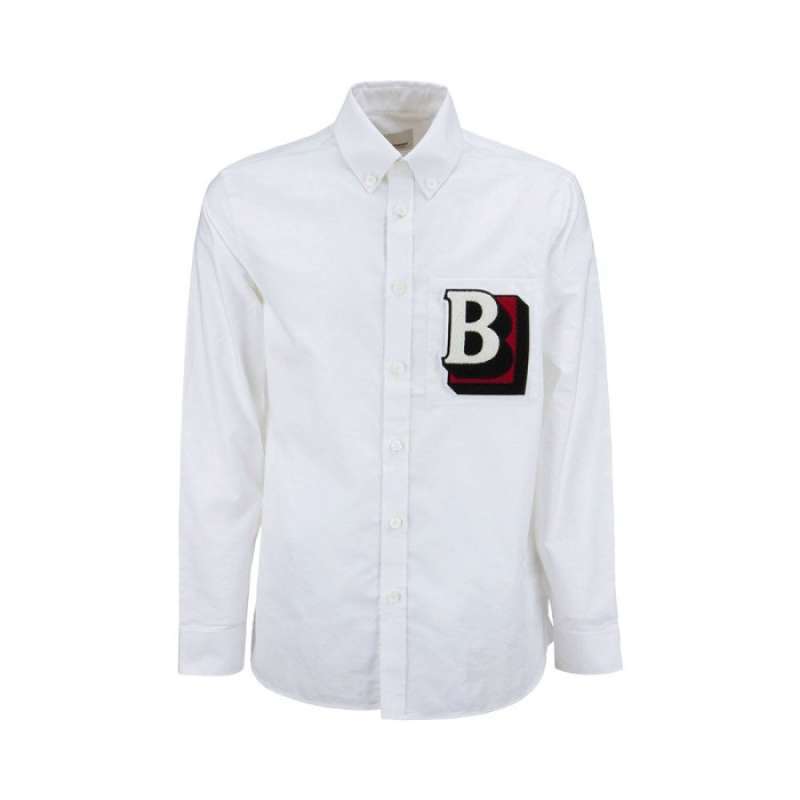Promo Burberry Letter Graphic Button 