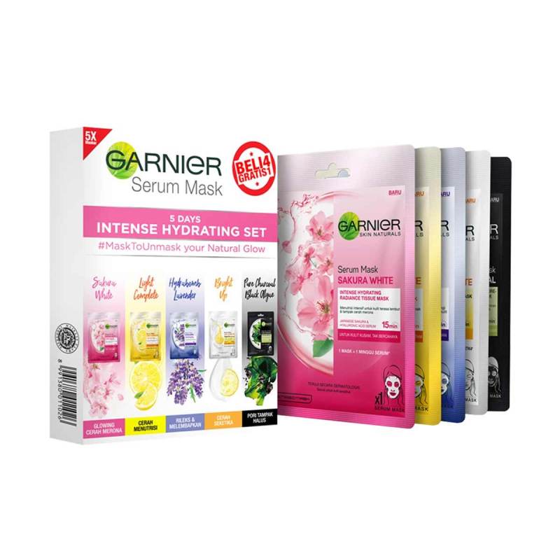Jual Garnier Serum Mask 5 Days Intense Hydrating Set Paket Masker Wajah Untuk Kulit Glowing Alami Online Desember 2020 Blibli