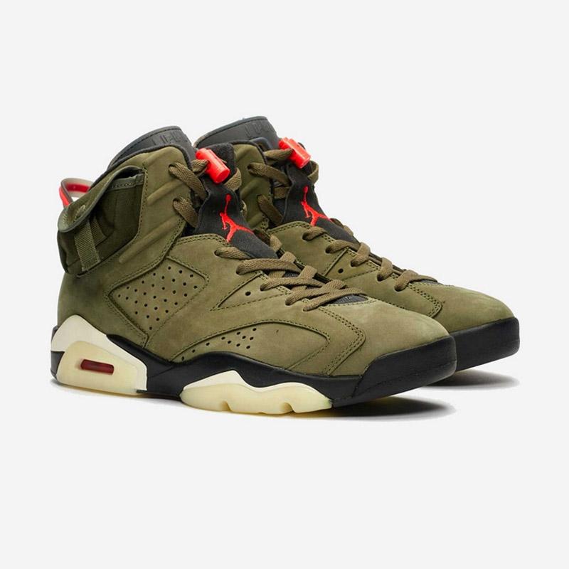 Jual Nike Air Jordan 6 Travis Scott Sneakers Pria 40 Olive Online