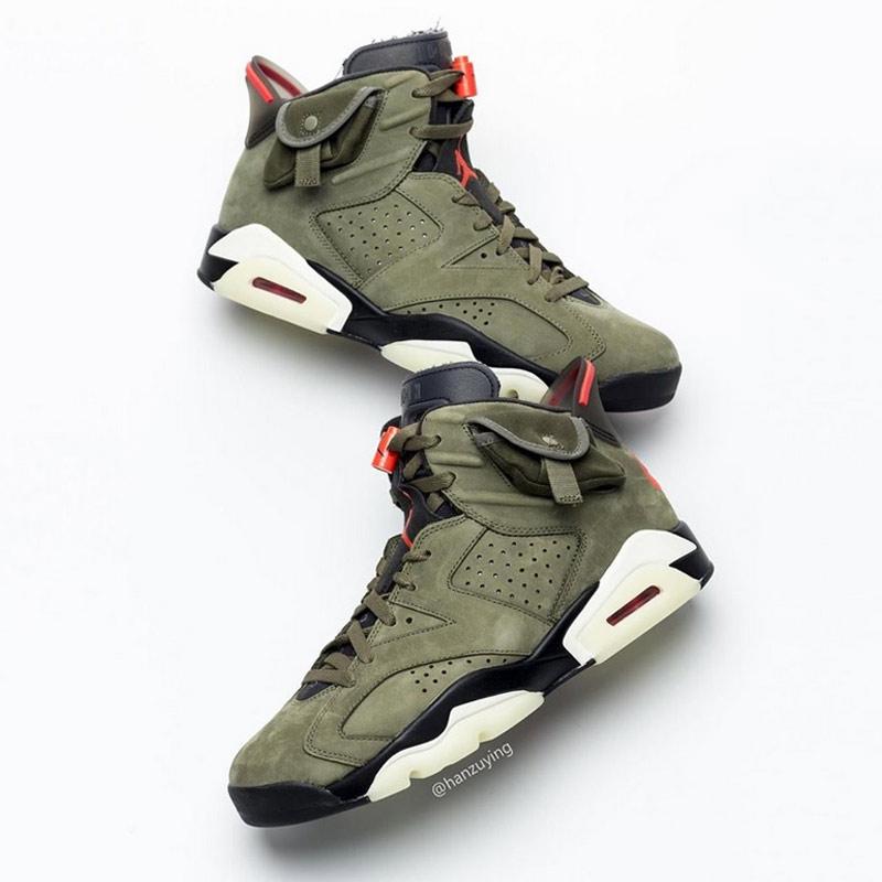 Jual Nike Air Jordan 6 Travis Scott Sneakers Pria 40 Olive Online