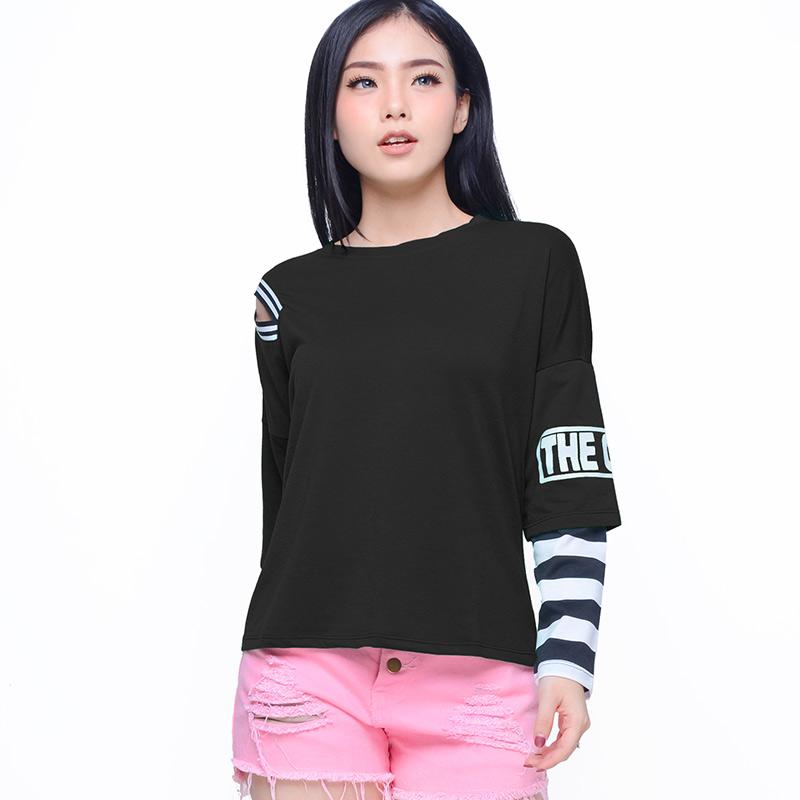 Jual Kaos Lengan Panjang Gaya Korea Wanita Kombinasi Salur Jfashion Murni Online Maret 2021 Blibli Download gratis t shirt mockup lengan panjang. kaos lengan panjang gaya korea wanita kombinasi salur jfashion murni