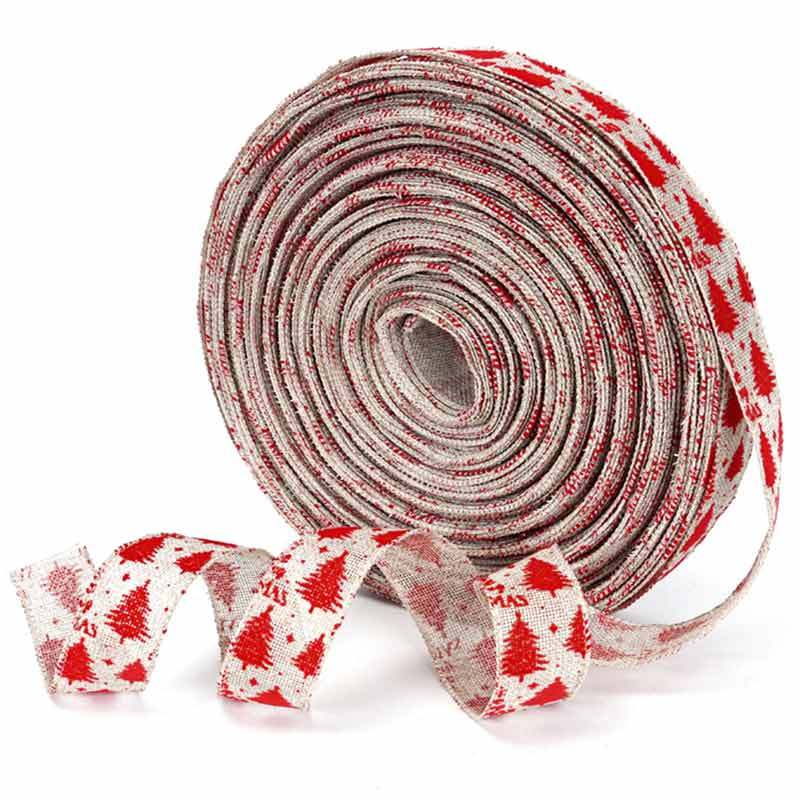 Christmas Tree Print Gift Ribbon DIY