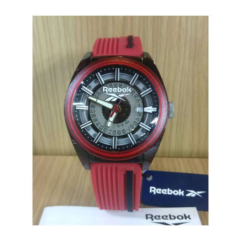 Reebok Walker Utility Rubber Strap Original Jam Tangan Pria Red Black