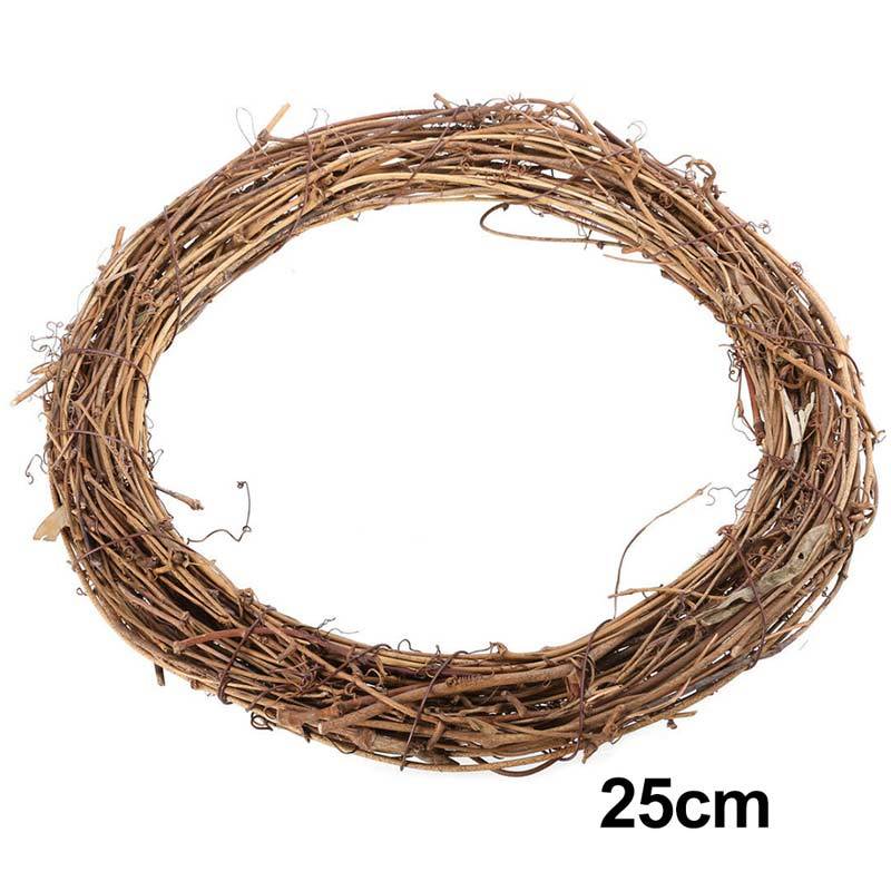 Jual Christmas Natural Dried Rattan Ring Wreath Garland Home Door