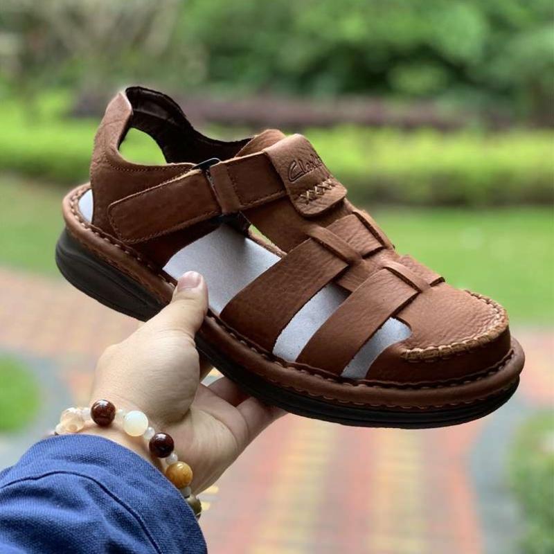 Jual Original CLARKS Genuine Leather Men Sandals Slippers 110120