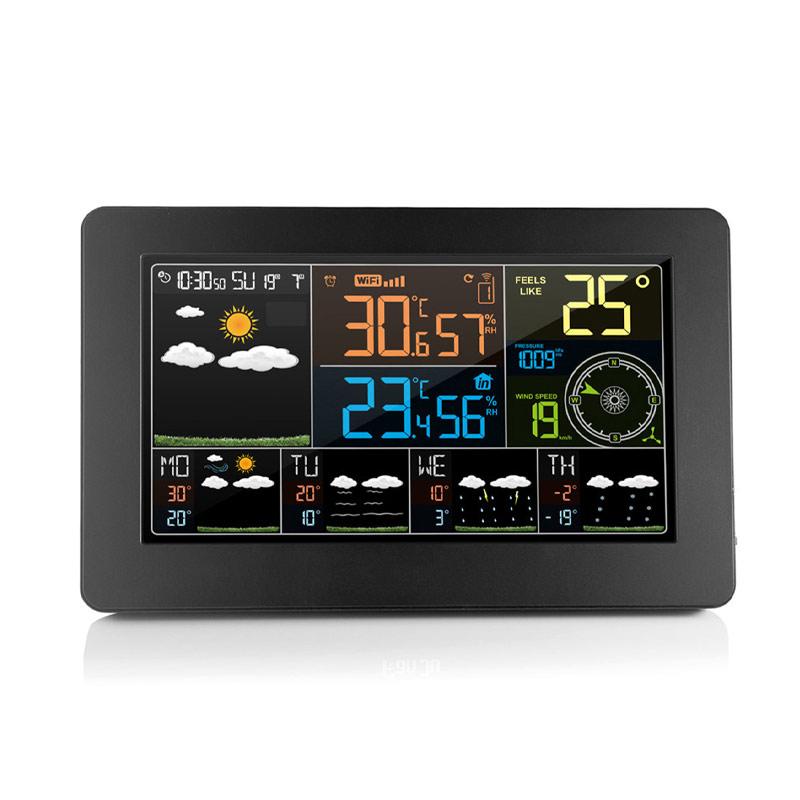 jual h ikea wifi wireless weather station alarm clock with wireless sensor indoor outdoor thermometer hygrometer weather forecast eu plug terbaru juli 2021 blibli