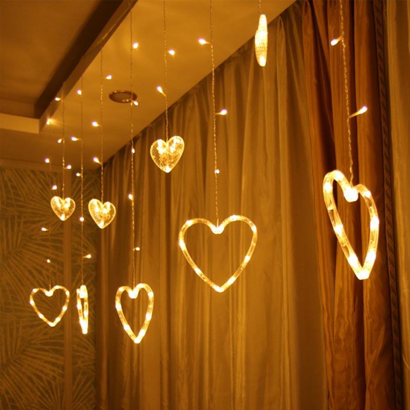 Jual Eds Christmas Fairy String Light Decorative Heart Curtain Light Strings With 8 Modes For Bedroom Or Wall Garden Us Plug 138 Led Online September 2020 Blibli Com