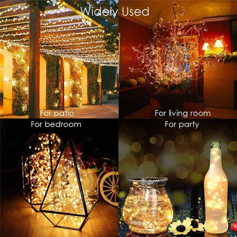 Outdoor 30 LED Solar Powered String Lights Snowflake Garden Party Landscape Lamp