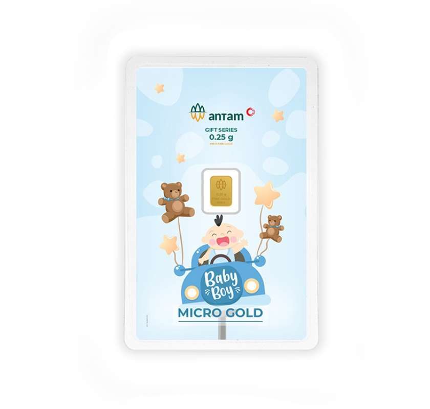 Promo Hadiah Lahiran Bayi Laki laki Lm Antam Micro Gold 0.25gr