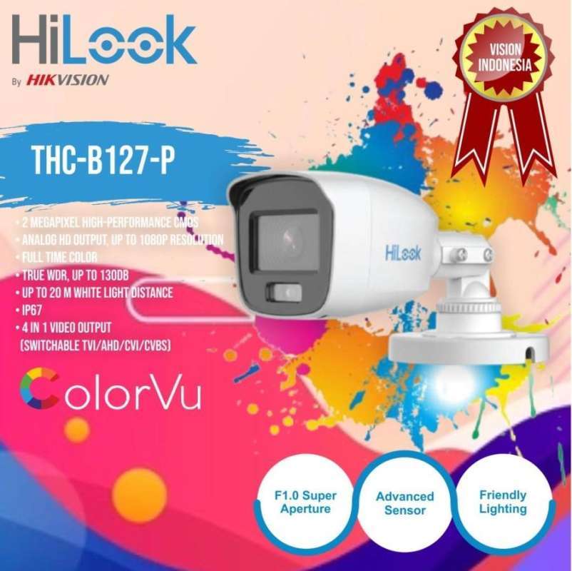 Promo Kamera Hd Outdoor 2mp Colorvu Hilook Thc-b127-p Diskon 17