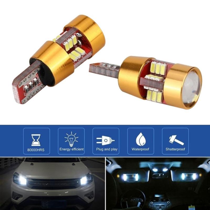 bluelans 2pcs 12v t10 w5w 3014 27smd canbus car led lights width decoding lamp bulbs