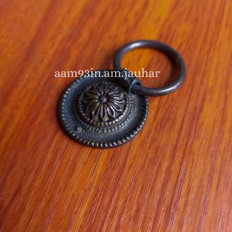 Handle Tarikan Gagang Knop Pintu Laci Lemari Kicenset Loker Kabinet Peti Etalase Motiv Merry Antik knob Mery Full Kuningan Coper 3 5 cm 35 Gram kenop