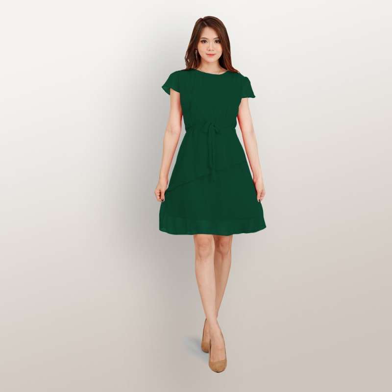 Dress Sifon lengan pendek gaya korea model terbaru Jfashion Gayatri