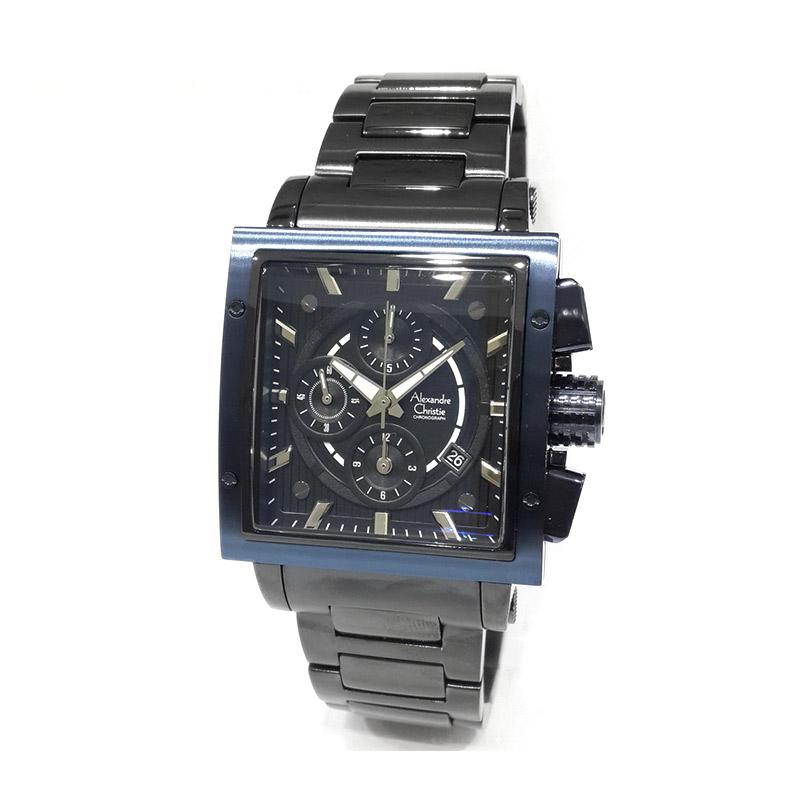 Alexandre Christie Square Chronograph Jam Tangan Pria 6182MCB