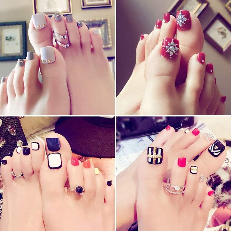 Wallpaper Jual Eds Set Pretty Summer Toes False Nails Rhinestone Pre Design HD