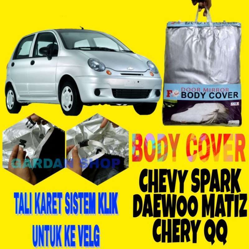 Jual Body Cover CHEVROLET SPARK SILVER HITAM Penutup Bodi Mobil Chevrolet  Spark Waterproof PREMIUM