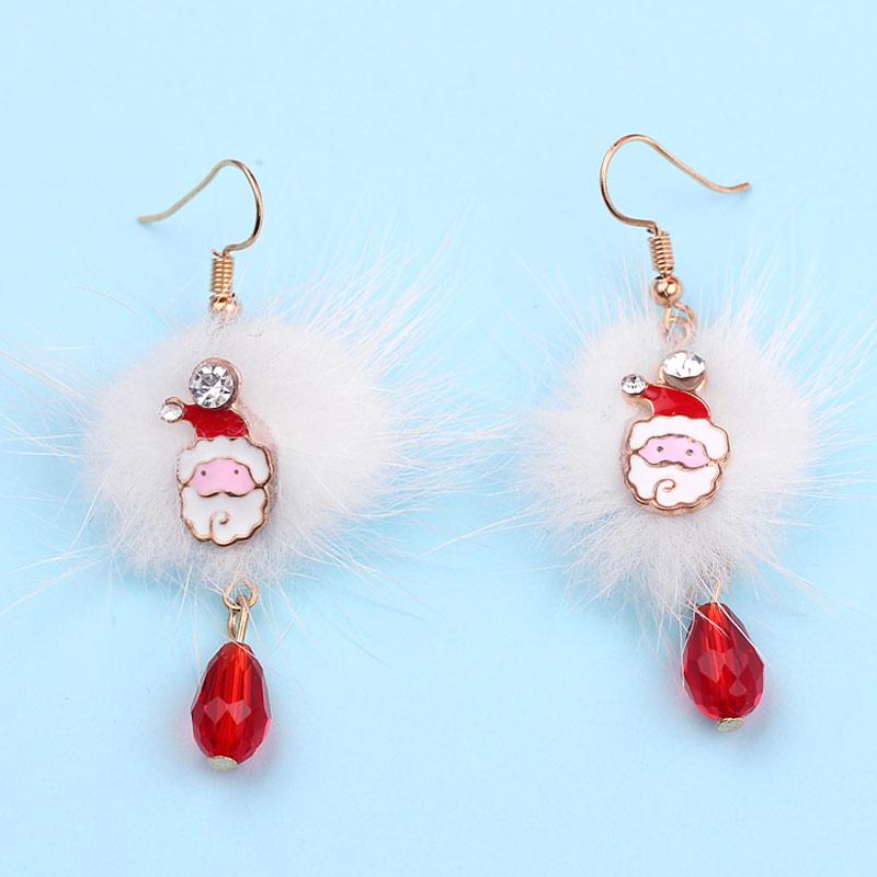 Jual H Ikea Santa Claus Velvet Ball Crystal Drop Pendant Long Earrings Christmas Jewelry For Women Red Online Oktober 2020 Blibli Com