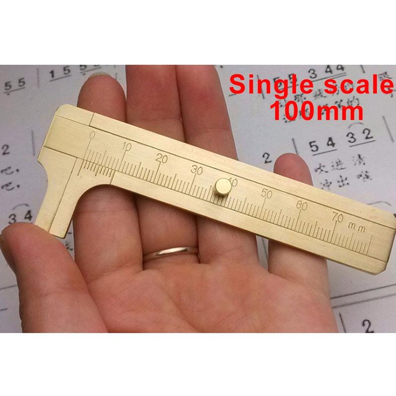 4/" Mini Brass Caliper Sliding Vernier Pocket Ruler Gauge Tool Measure Inch//Meter