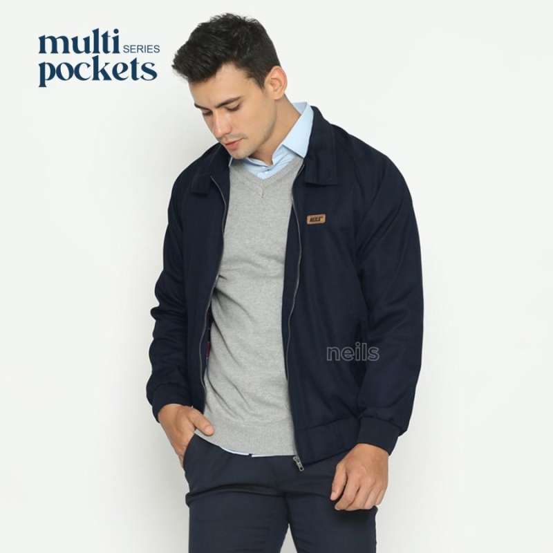 JAKET HARRINGTON NEILS NAVY ORIGINAL BANDUNG KASKUS