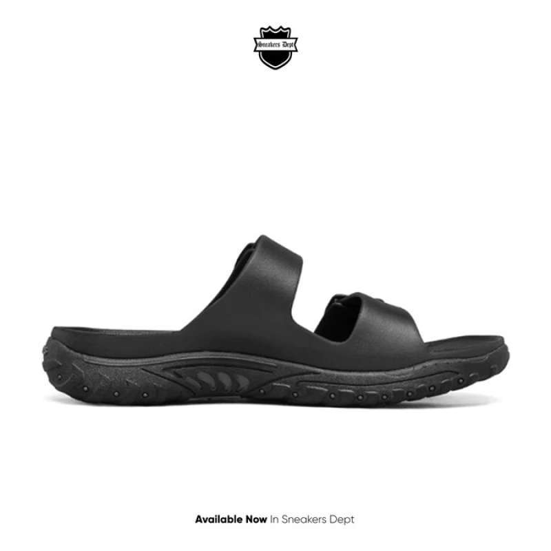 Jual Sandal Pria SKECHERS REGGAE WALLER BLACK 204150BBK ORIGINAL
