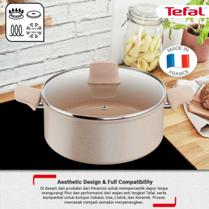 Tefal Delight Stewpot 24cm lid Premium Cookware Panci Anti Lengket
