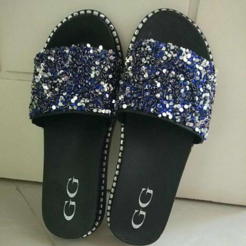 PREMIUM SANDAL WANITA SELOP Mote Sandal Selop Glitter Bling Bling