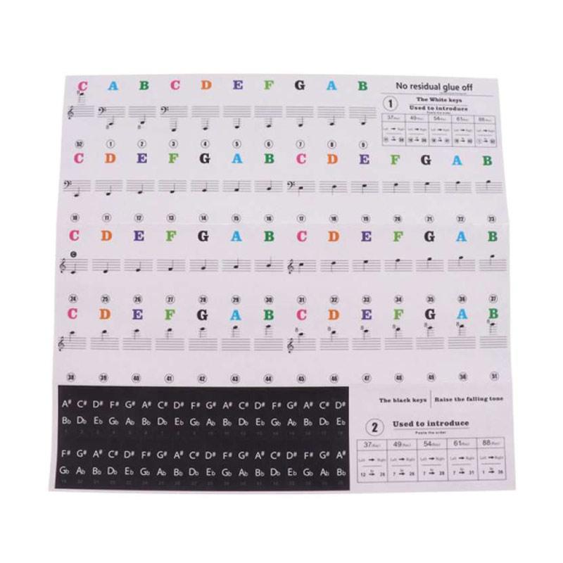 Promo OEM Piano Sticker Music Note Labels Decals for 49/54/61 ...