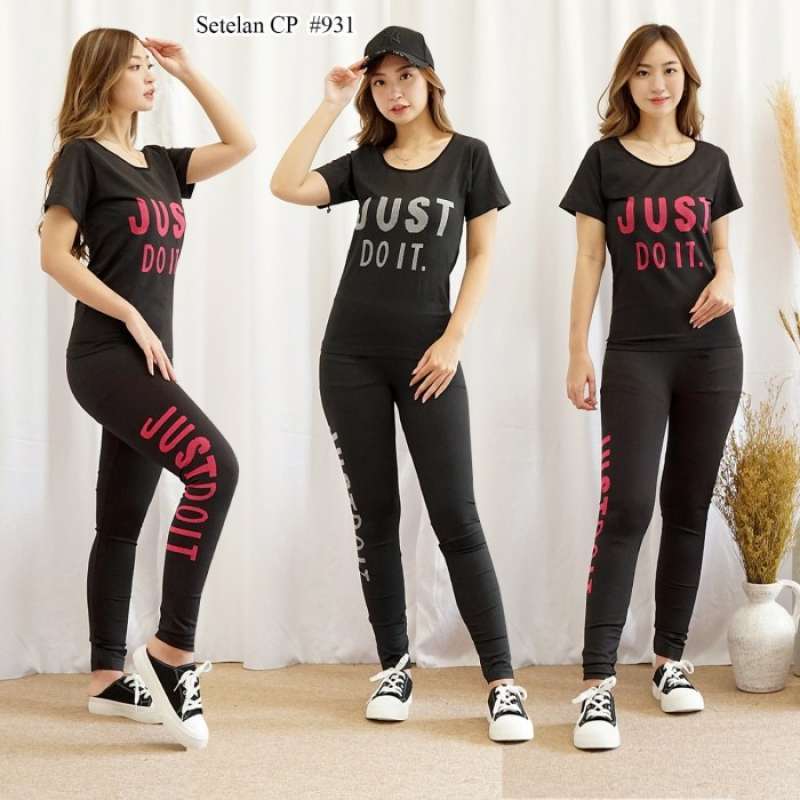 Promo Setelan Celana Panjang Just Do It 931 senam aerobic yoga