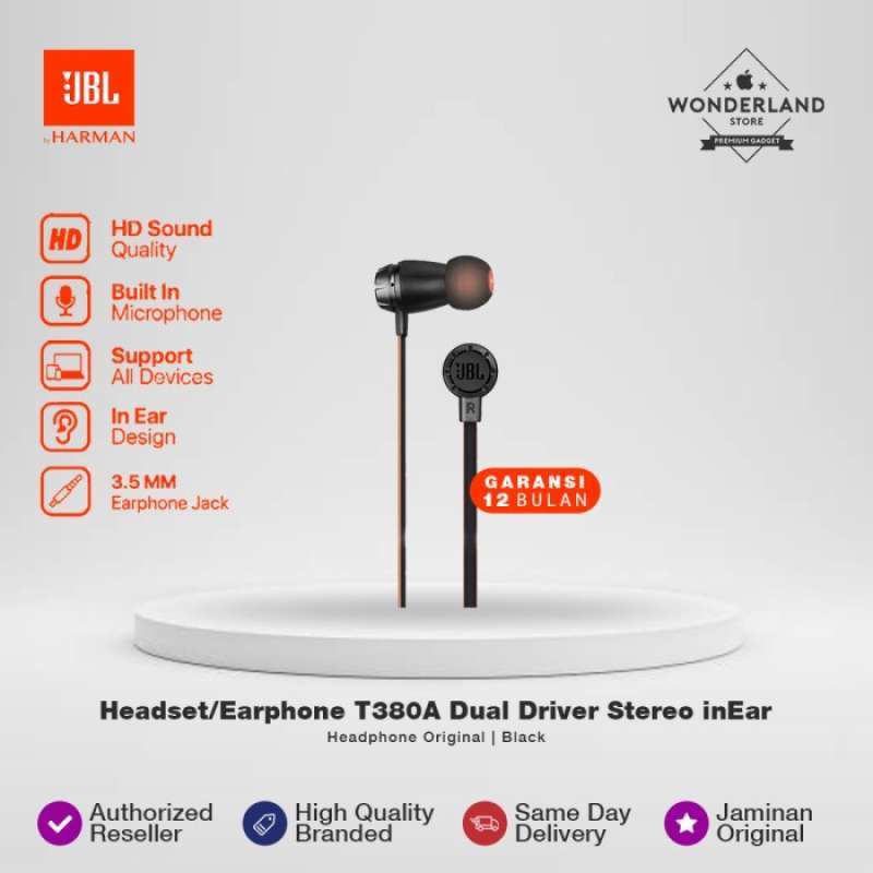 Jual JBL Headset Earphone T380A Dual Driver Stereo inEar Headphone