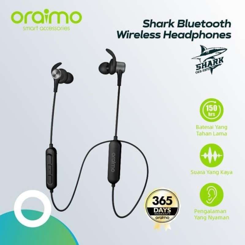 Jual SPORT WIRELESS EARPHONE ORAIMO OEB E57D SHARK BLUETOOTH di