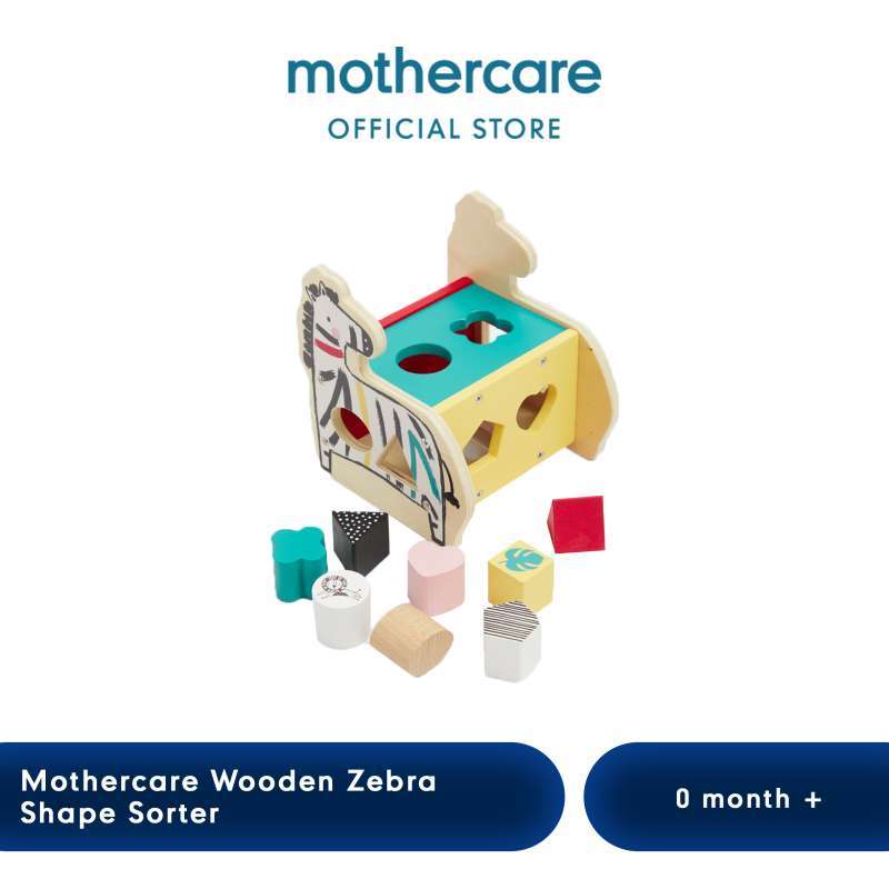 Promo Mothercare Mp Wooden Zebra Shape Sorter Mainan Sortir