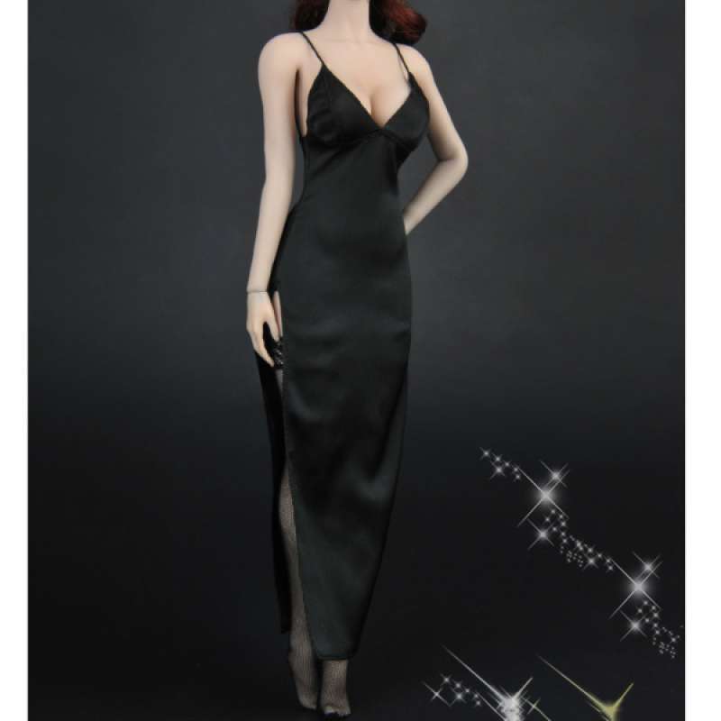 1/6 ZY5025 Deep V Black Evening Dress Clothing for 12inch Figure Body Doll 