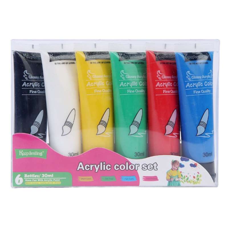 Jual Oem Colors Acrylic Paints Tubes For Art Craft Canvas Wood Wall Fabric Ceramic 30 Ml 6 Pcs Online Desember 2020 Blibli