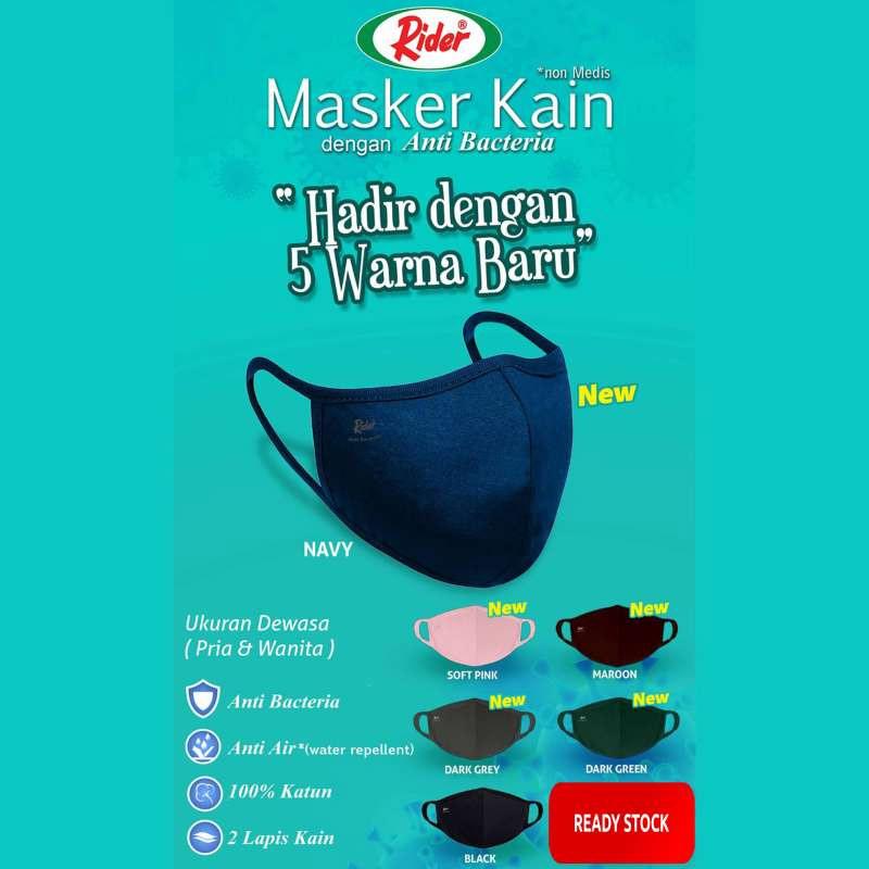 Jual Rider Anti Bacteria Earloop Masker Kain Dewasa Murah Mei 2021 Blibli