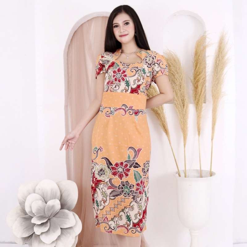 Jual Pretty Batik VIVIAN Dress Batik Modern Wanita Kerah Unik