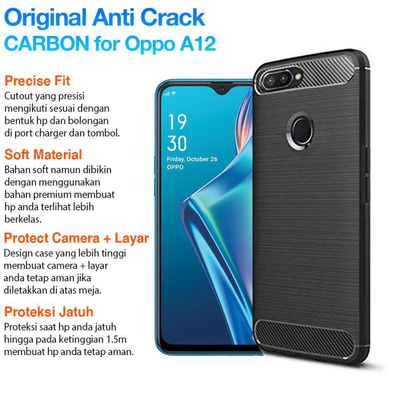 Jual Anti Crack Carbon Case Oppo A12 2020 Shockproof Casing Cover Softcase Soft Silicon Silicone Online Desember 2020 Blibli
