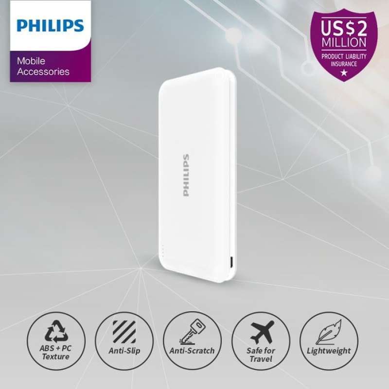 philips dlp 6812n powerbank li polymer 2 1a type c 10 000 mah