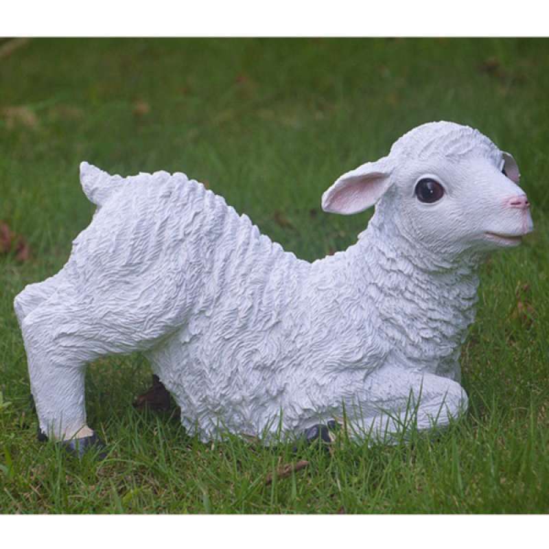 Creative Handcraft Resin Sheep Statue Garden Sculpture Lawn Yard Ornament 
