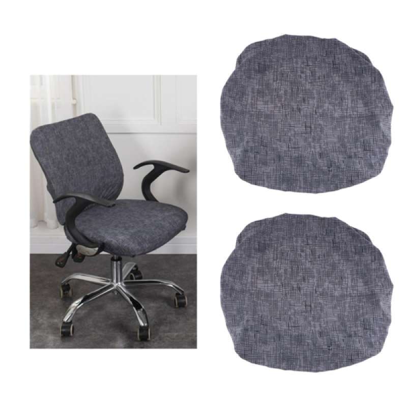 Jual 2pcs Universal Spandex Stretch Chair Seat Slipcovers For Office Computer Chair Gaming Chair Stool Dark Grey Online Oktober 2020 Blibli Com