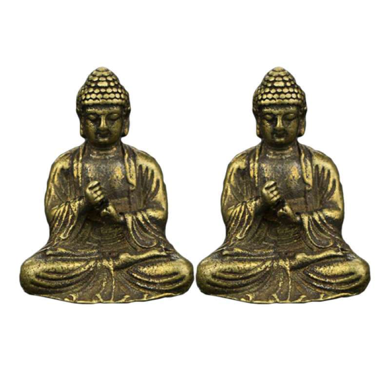 Jual Brass Buddha Statue Seated Set Of 2 Vintage Style Oriental Fengshui Home Decoration Gift Online Desember 2020 Blibli