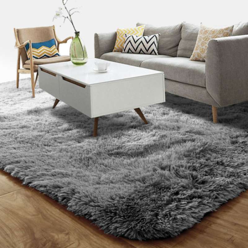Non Slip Fluffy Area Rugs Carpet Living Room Bedroom Floor Mat Gray 140x200cm Terbaru Juli 2021 Harga Murah Kualitas Terjamin Blibli