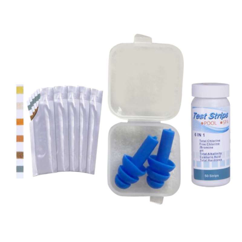 50pcs 6in1 chlorine dip test strips tub spa swimming pool ph tester paper bottle