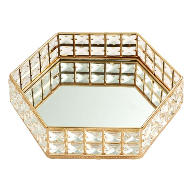 mirrored decorative cosmetic organizer tray cake display bathroom decor