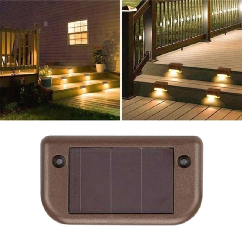solar power led deck light outdoor pathway garden stairs step lamp fence decor