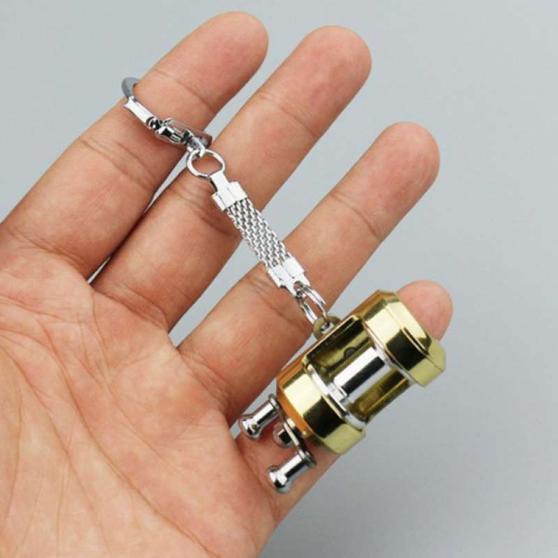 Jual Cool Trolling Reel Model Mini Fishing Reel Keychain Key Ring