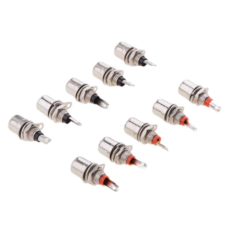 Promo 10x RCA Panel Female Audio Socket 