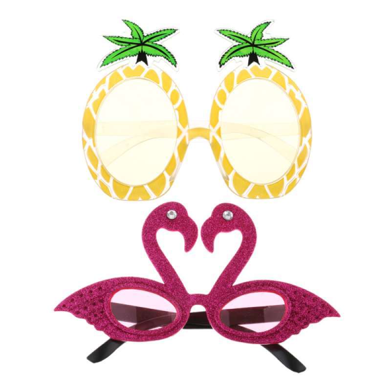 3 Pieces Glittered Flamingo Sunglasses Party Sunglasses Hawaiian Novelty Eyewear for Kids Adults Fancy Dress 